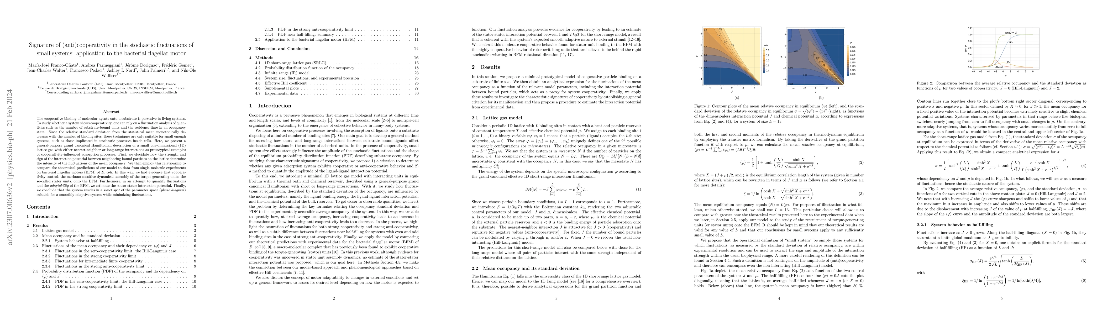 Thumbnail for Signature of (anti)cooperativity in the stochastic fluctuations of small
  systems: application to the bacterial flagellar motor