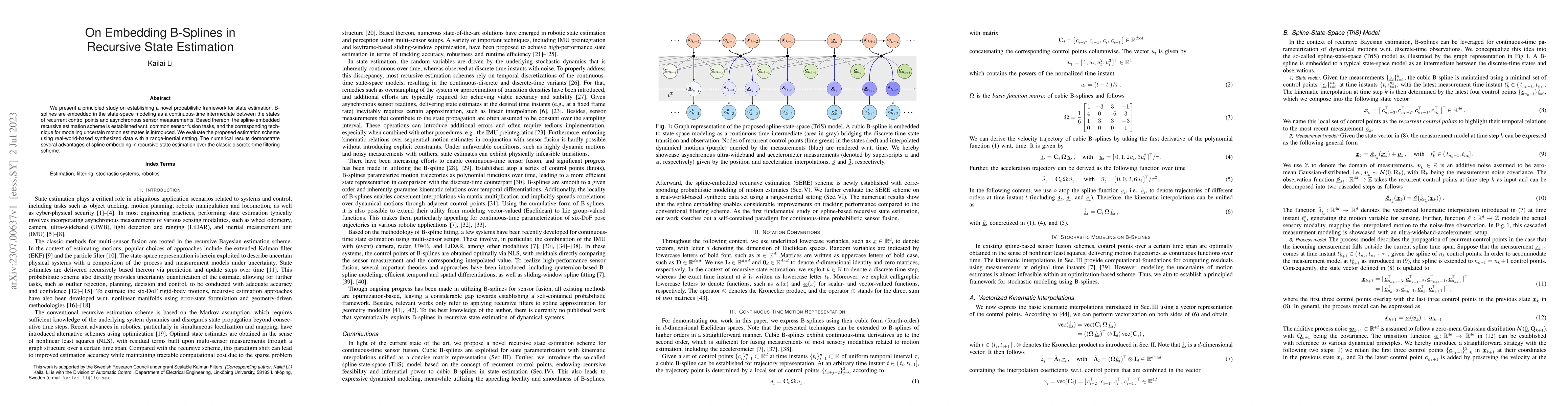 Thumbnail for On Embedding B-Splines in Recursive State Estimation