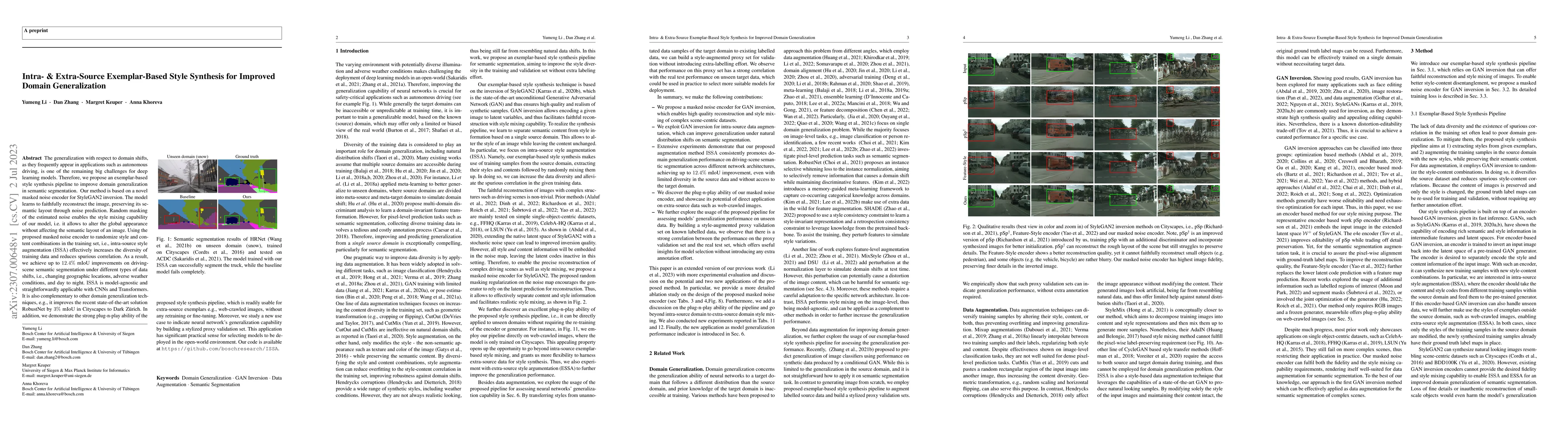 Thumbnail for Intra- & Extra-Source Exemplar-Based Style Synthesis for Improved Domain
  Generalization