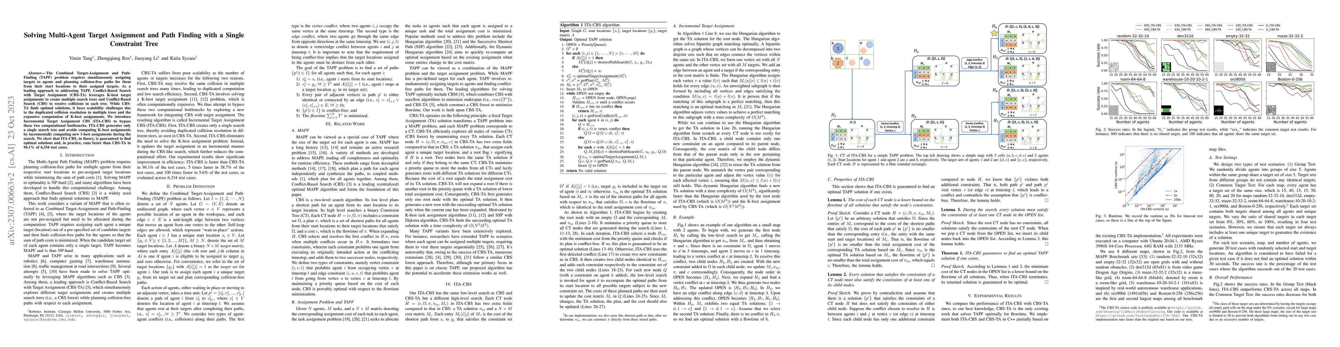 Thumbnail for Solving Multi-Agent Target Assignment and Path Finding with a Single
  Constraint Tree