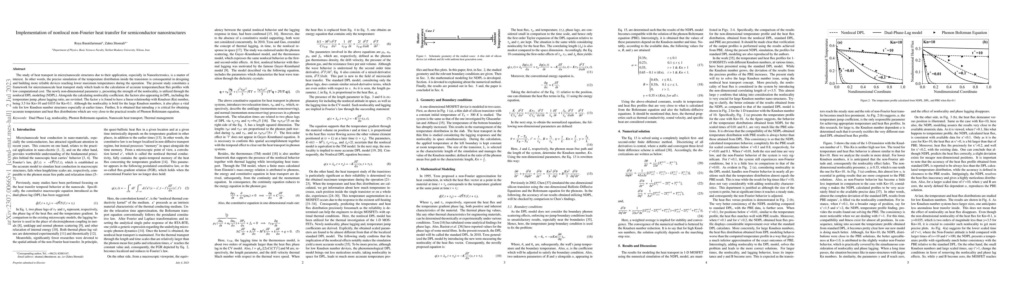 Thumbnail for Implementation of nonlocal non-Fourier heat transfer for semiconductor
  nanostructures