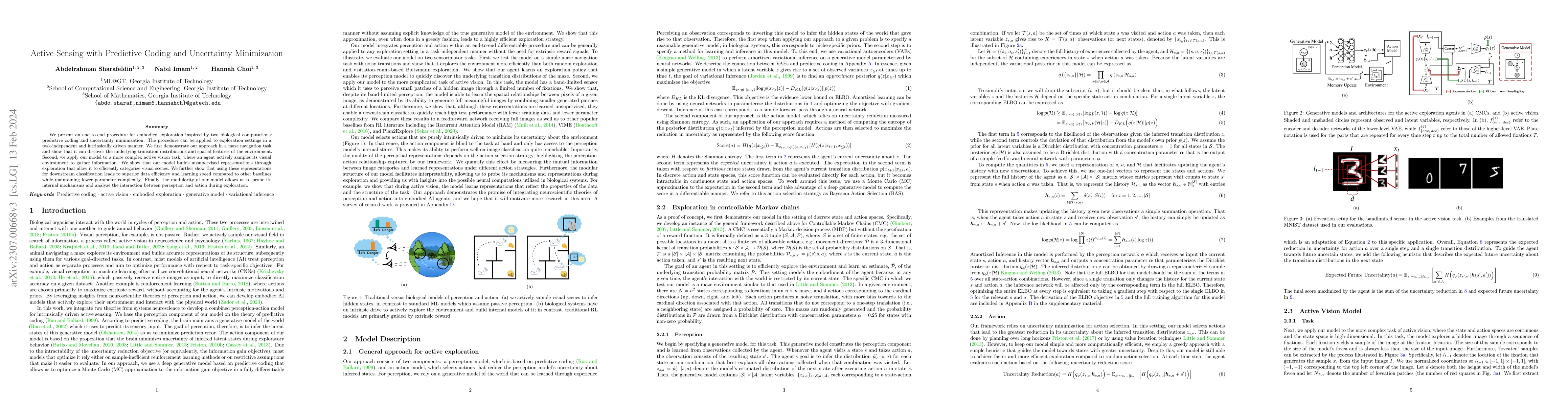 Thumbnail for Active Sensing with Predictive Coding and Uncertainty Minimization