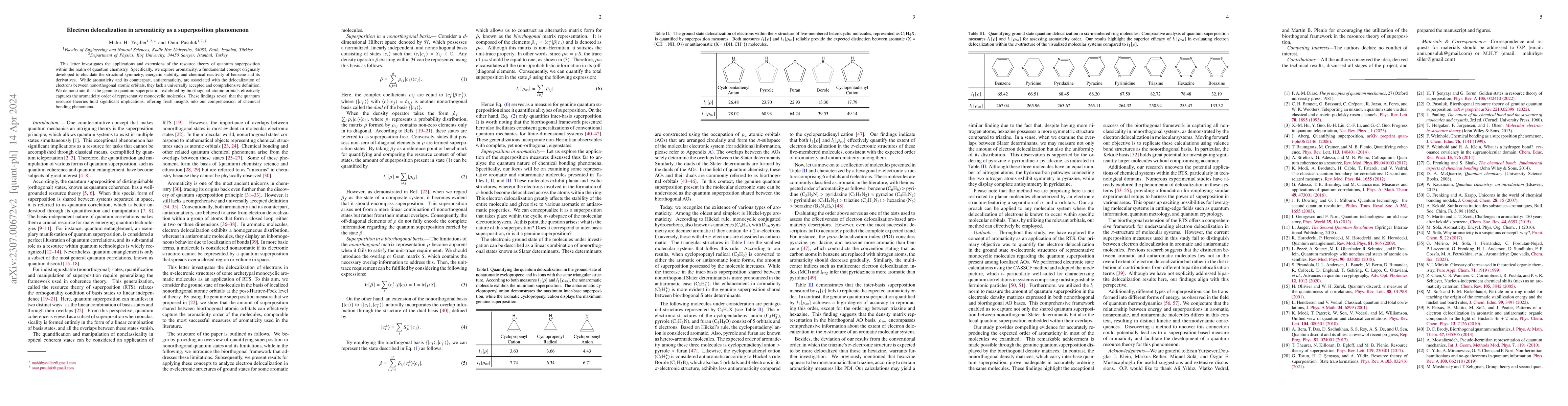 Thumbnail for Electron delocalization in aromaticity as a superposition phenomenon