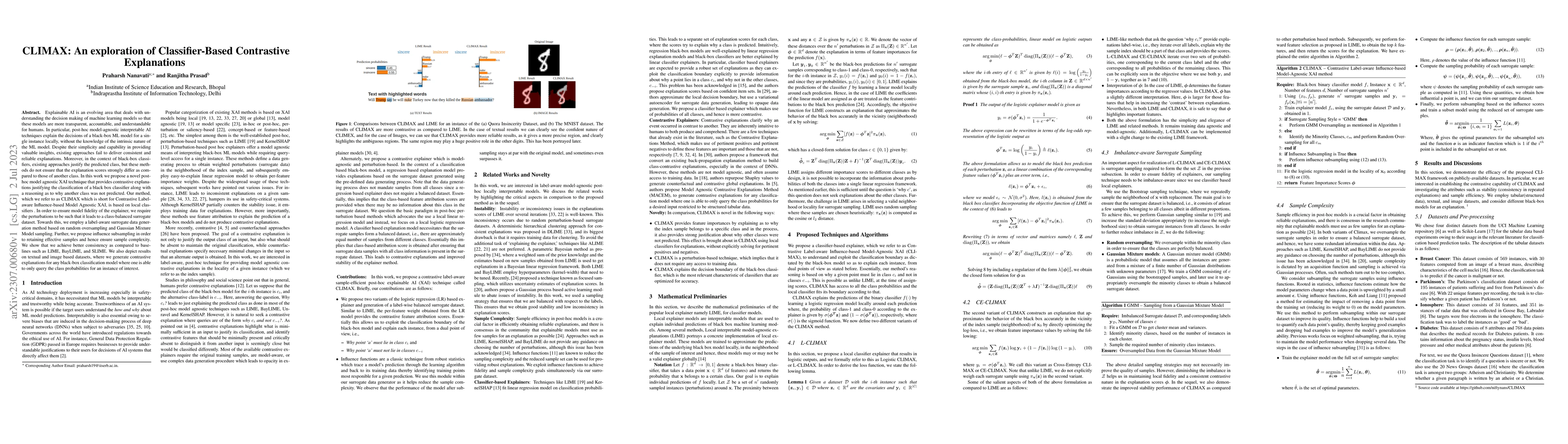 Thumbnail for CLIMAX: An exploration of Classifier-Based Contrastive Explanations