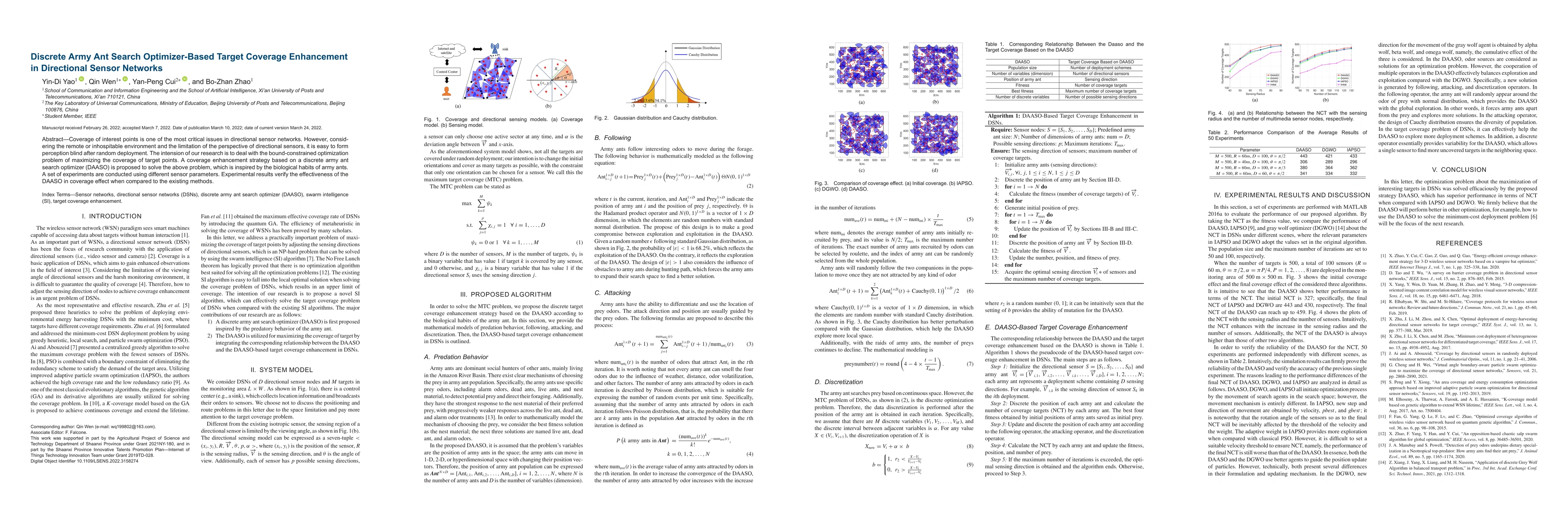 Thumbnail for Discrete Army Ant Search Optimizer-Based Target Coverage Enhancement in
  Directional Sensor Networks