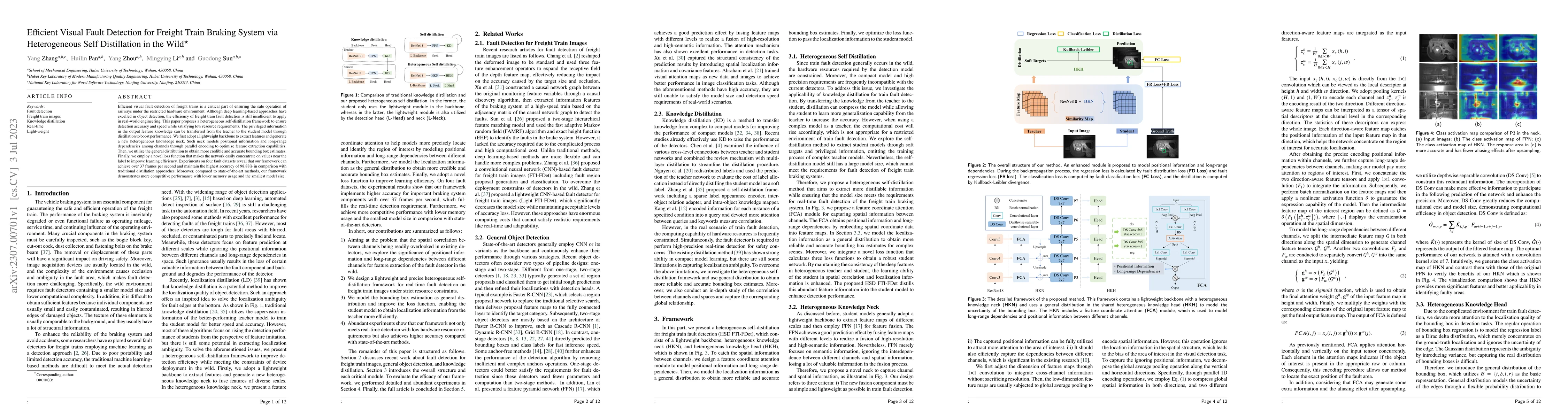 Thumbnail for Efficient Visual Fault Detection for Freight Train Braking System via
  Heterogeneous Self Distillation in the Wild