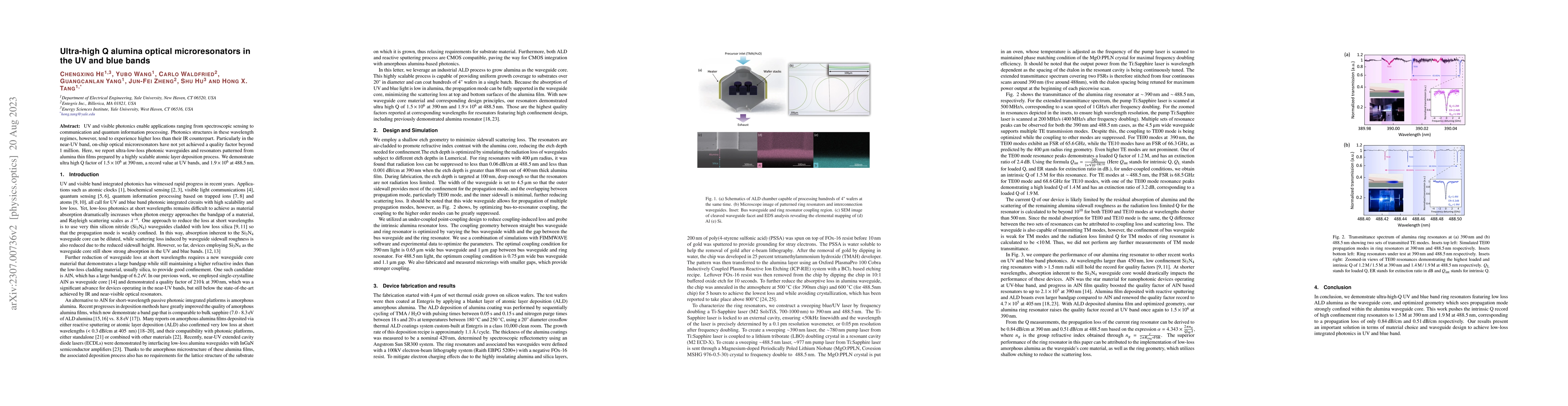 Thumbnail for Ultra-high Q alumina optical microresonators in the UV and blue bands