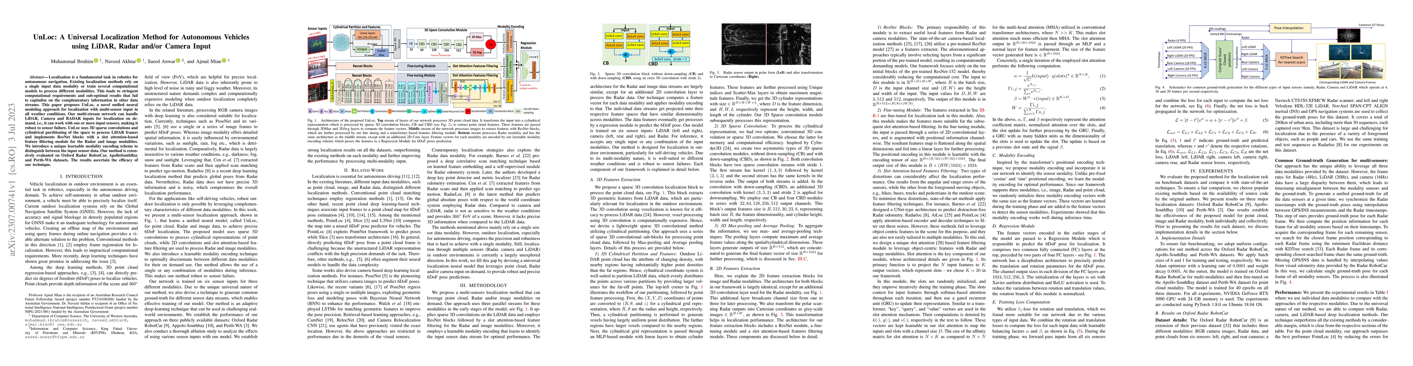 Thumbnail for UnLoc: A Universal Localization Method for Autonomous Vehicles using
  LiDAR, Radar and/or Camera Input