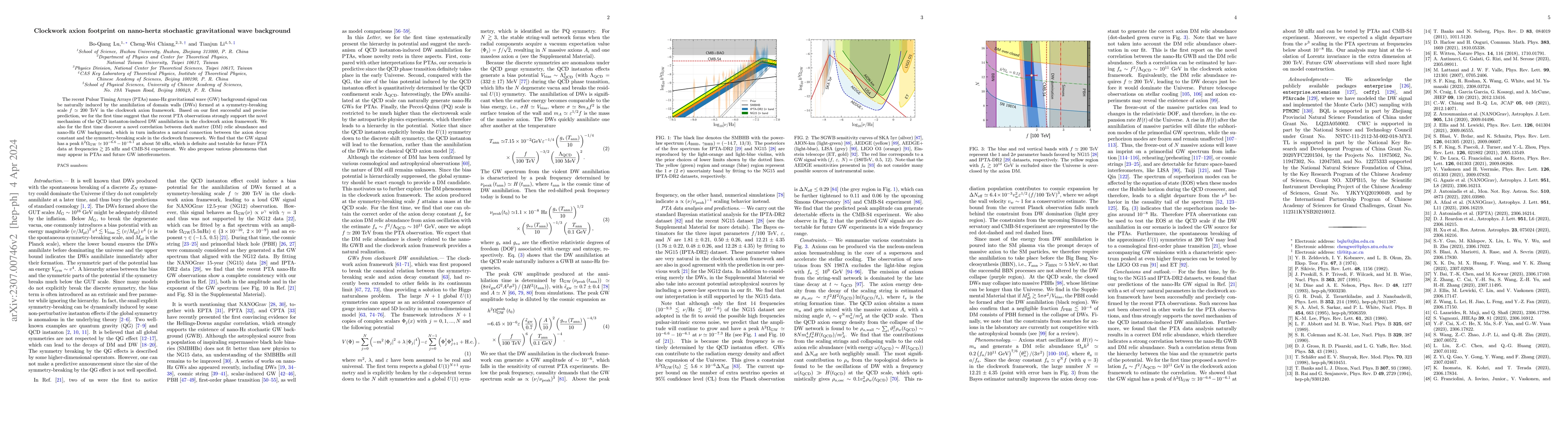 Thumbnail for Clockwork axion footprint on nano-hertz stochastic gravitational wave
  background