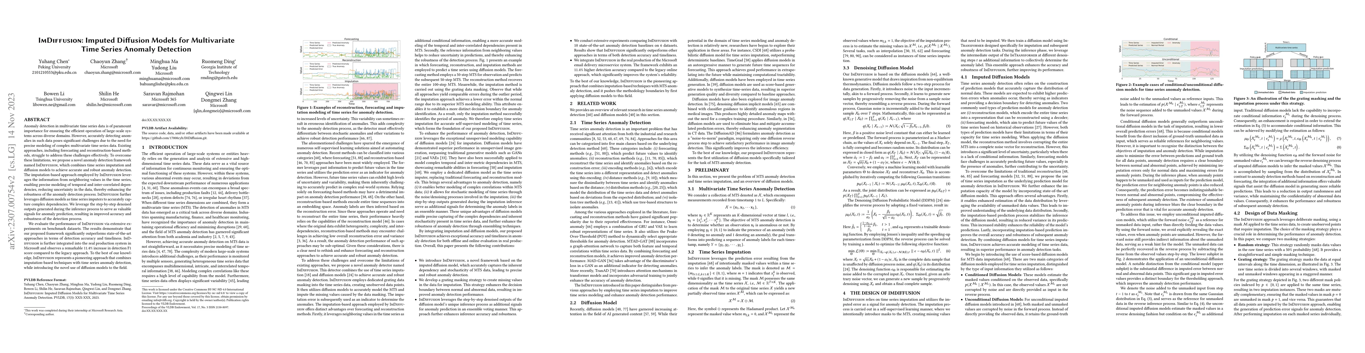 Thumbnail for ImDiffusion: Imputed Diffusion Models for Multivariate Time Series
  Anomaly Detection