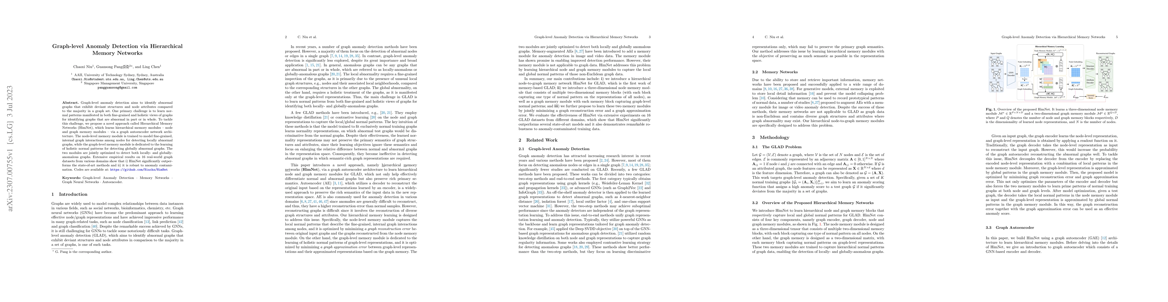 Thumbnail for Graph-level Anomaly Detection via Hierarchical Memory Networks