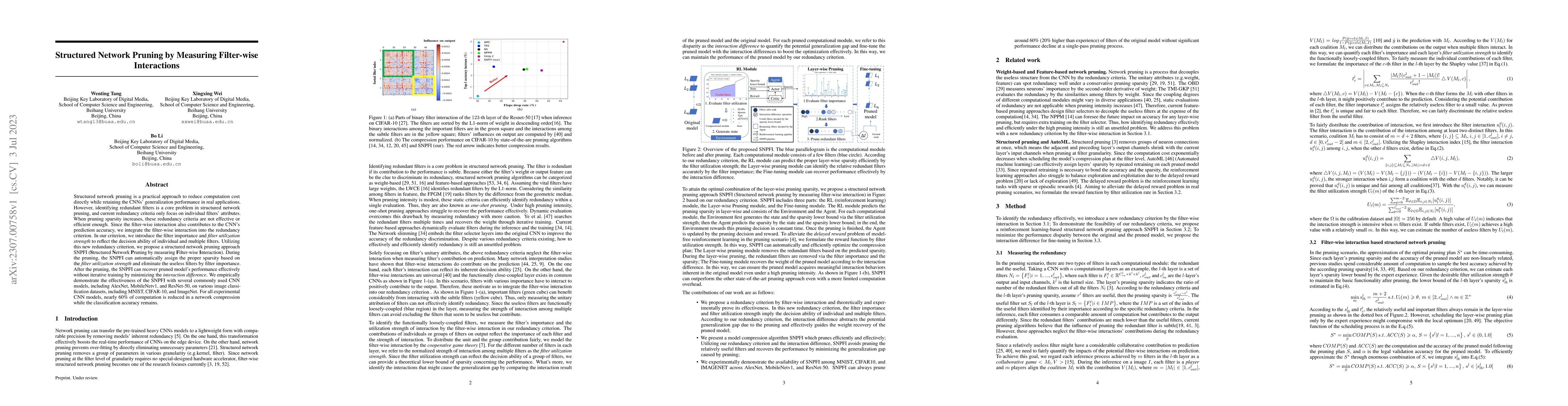 Thumbnail for Structured Network Pruning by Measuring Filter-wise Interactions