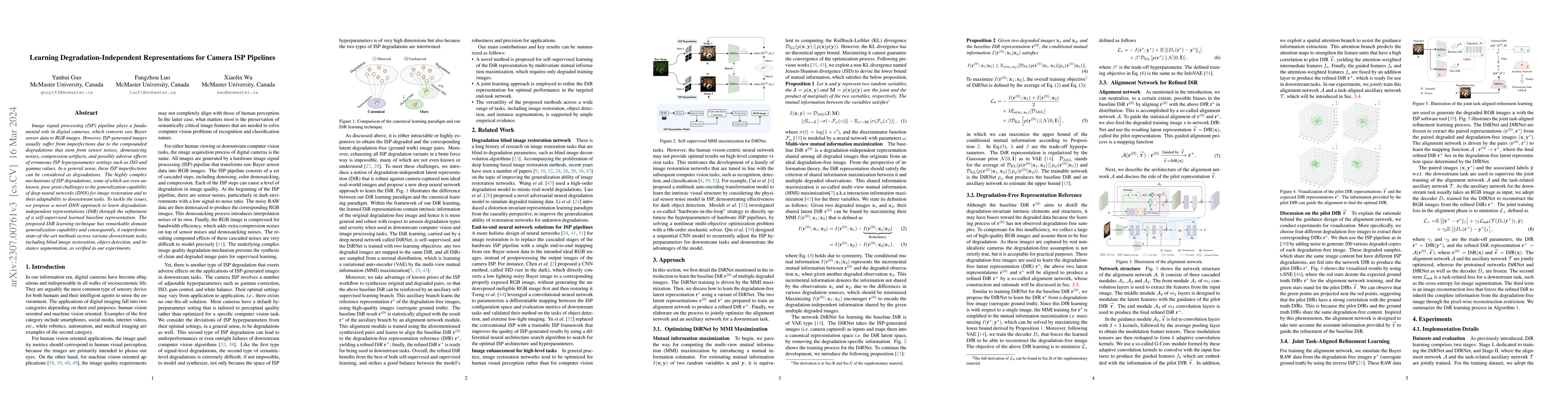 Thumbnail for Learning Degradation-Independent Representations for Camera ISP
  Pipelines
