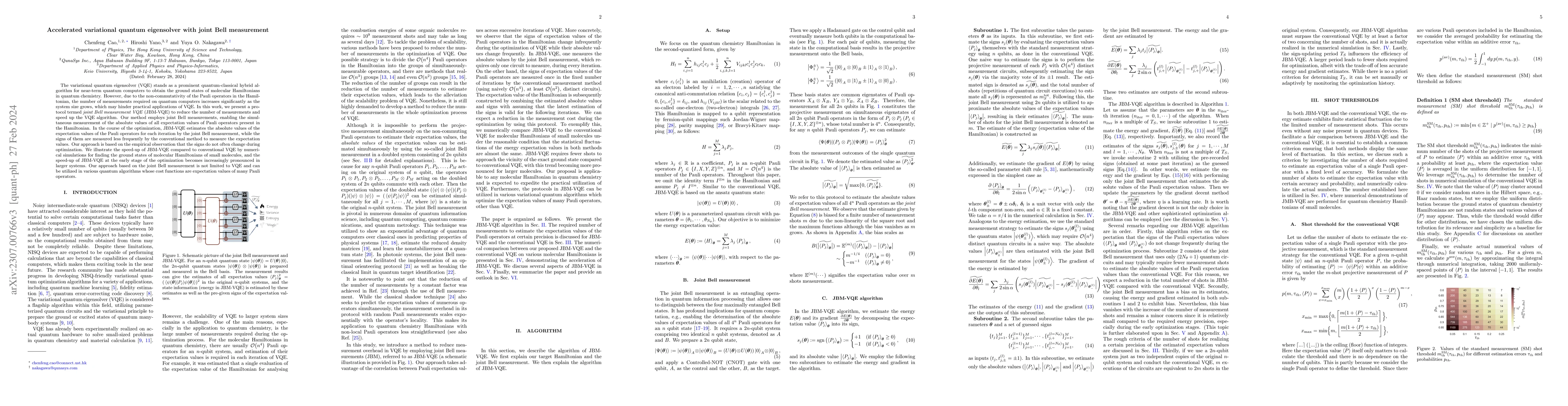 Thumbnail for Accelerated variational quantum eigensolver with joint Bell measurement