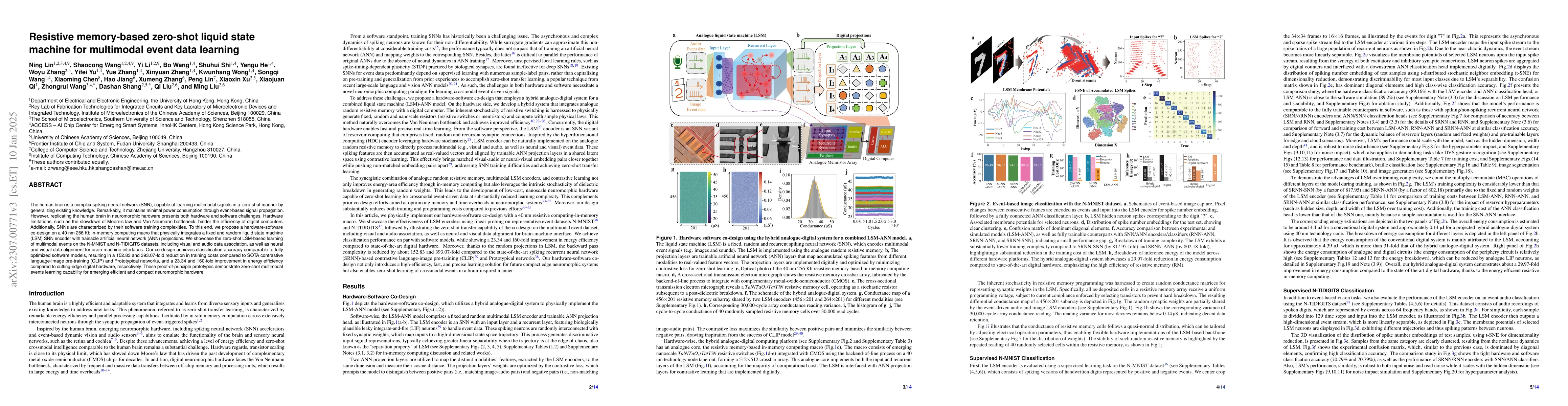 Thumbnail for Resistive memory-based zero-shot liquid state machine for multimodal
  event data learning