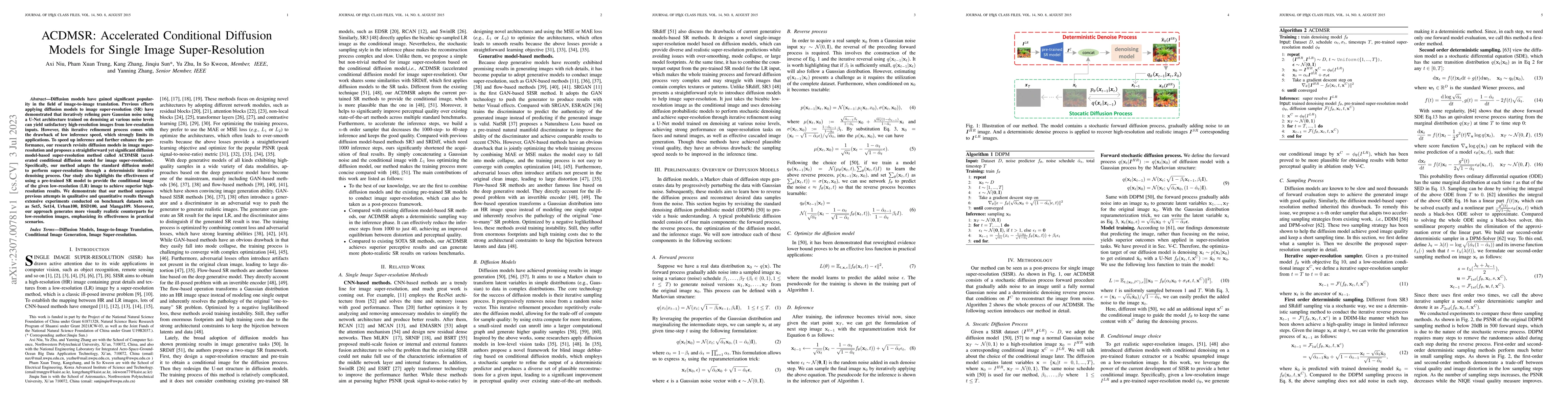 Thumbnail for ACDMSR: Accelerated Conditional Diffusion Models for Single Image
  Super-Resolution