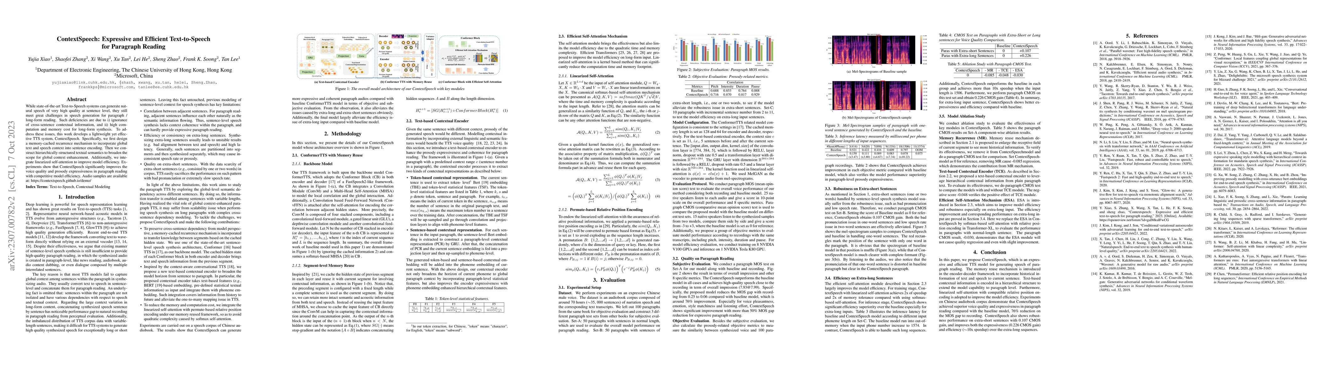 Thumbnail for ContextSpeech: Expressive and Efficient Text-to-Speech for Paragraph
  Reading