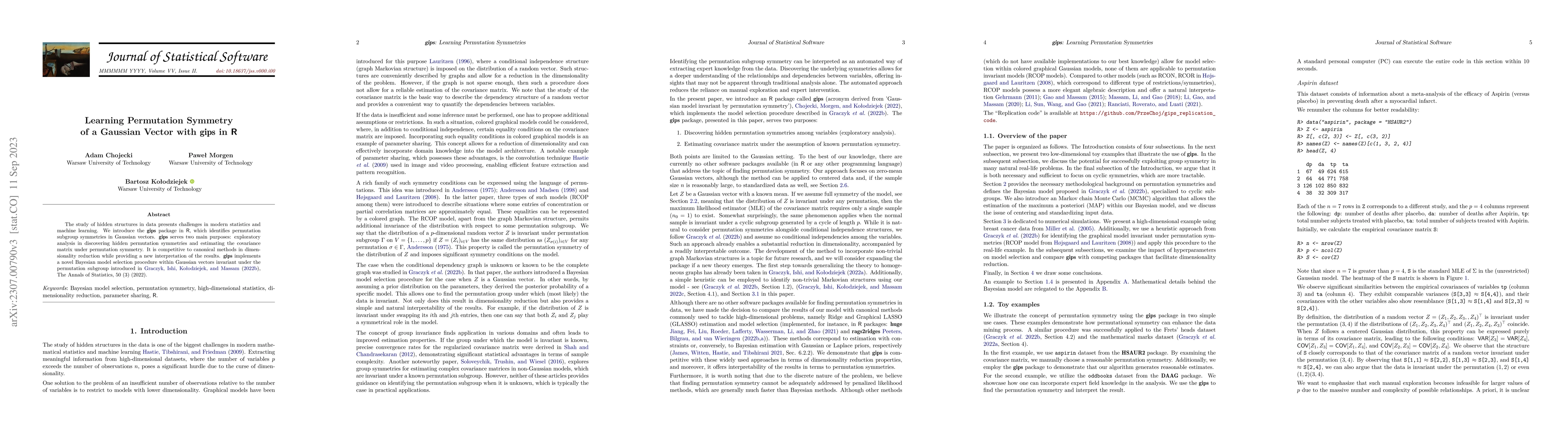Thumbnail for Learning permutation symmetries with gips in R