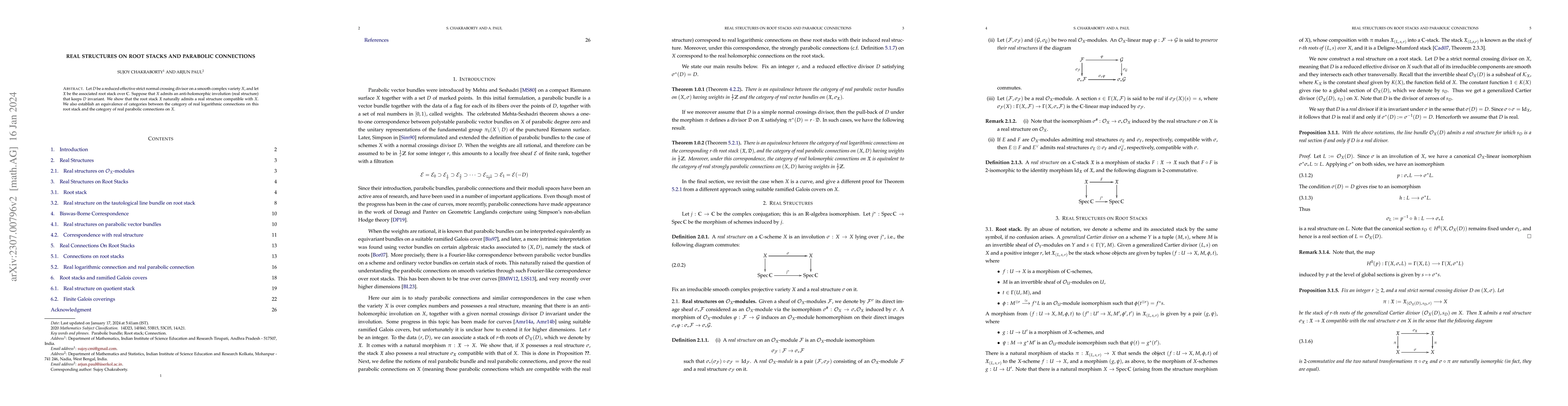 Thumbnail for Real Structures on Root Stacks and Parabolic Connections