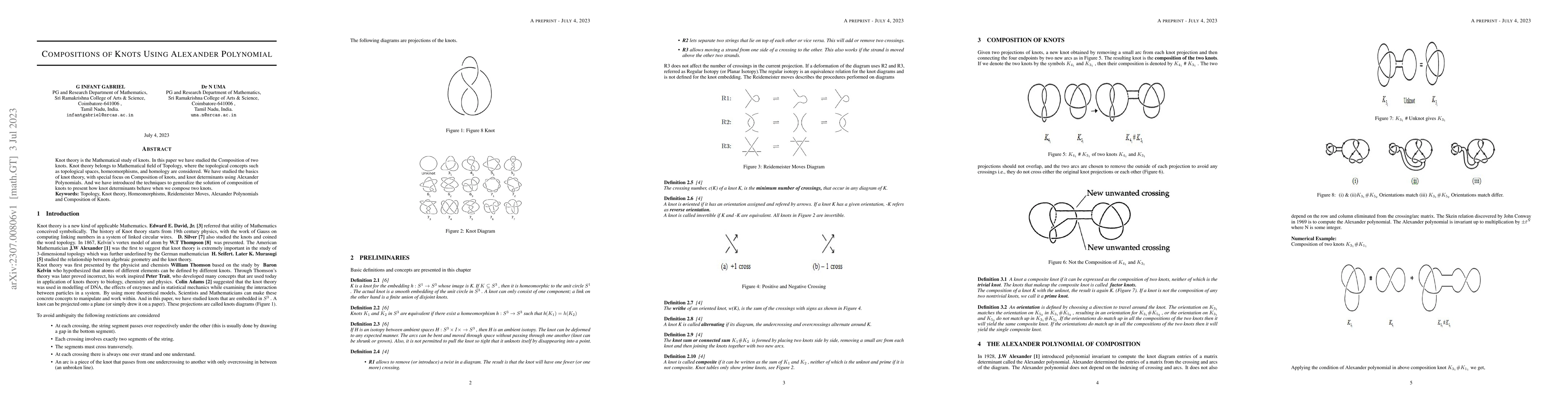 Thumbnail for Compositions of Knots Using Alexander Polynomial