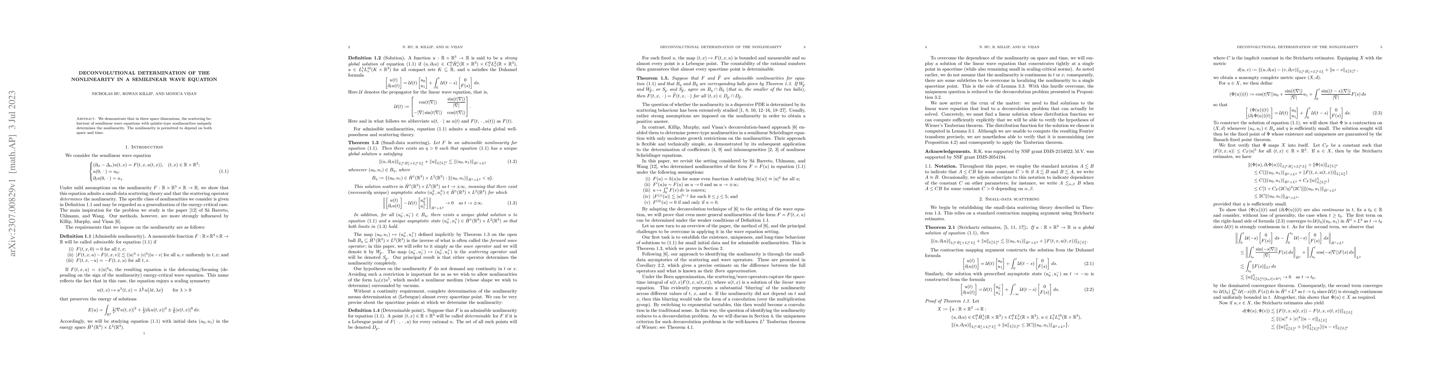 Thumbnail for Deconvolutional determination of the nonlinearity in a semilinear wave
  equation