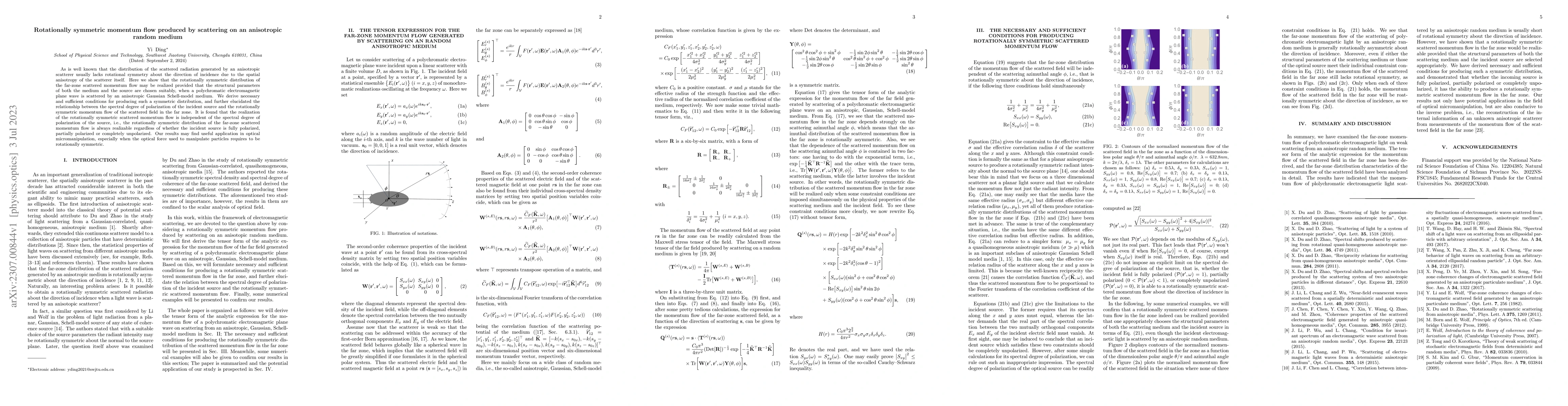 Thumbnail for Rotationally symmetric momentum flow produced by scattering on an
  anisotropic random medium