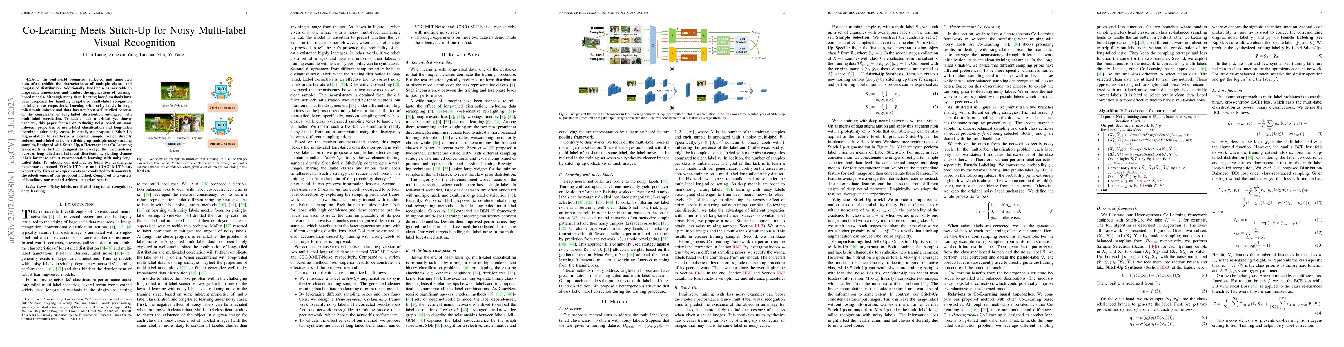 Thumbnail for Co-Learning Meets Stitch-Up for Noisy Multi-label Visual Recognition