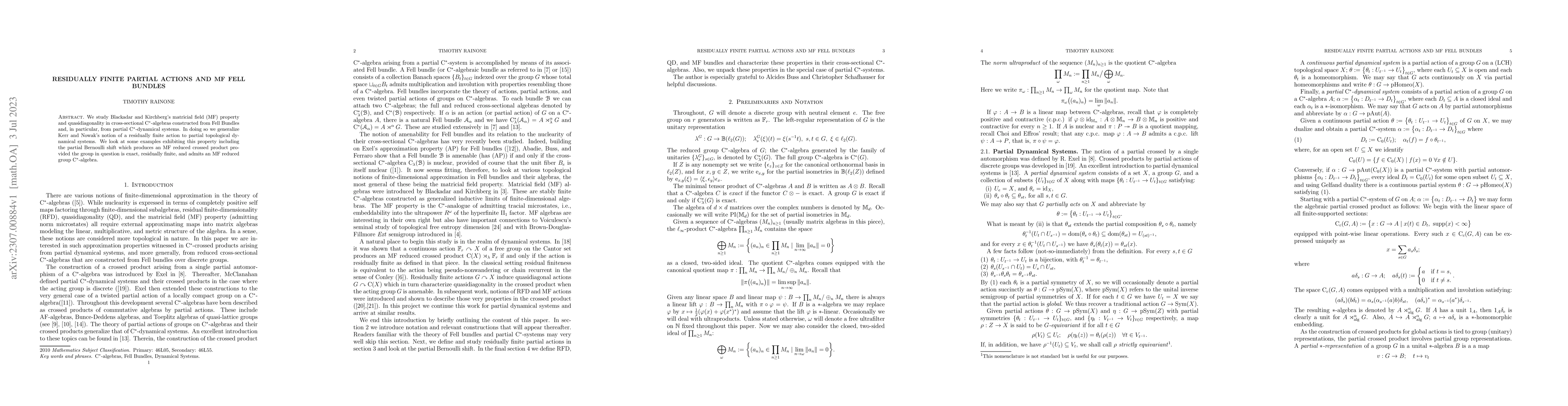 Thumbnail for Residually Finite Partial Actions and MF Fell Bundles