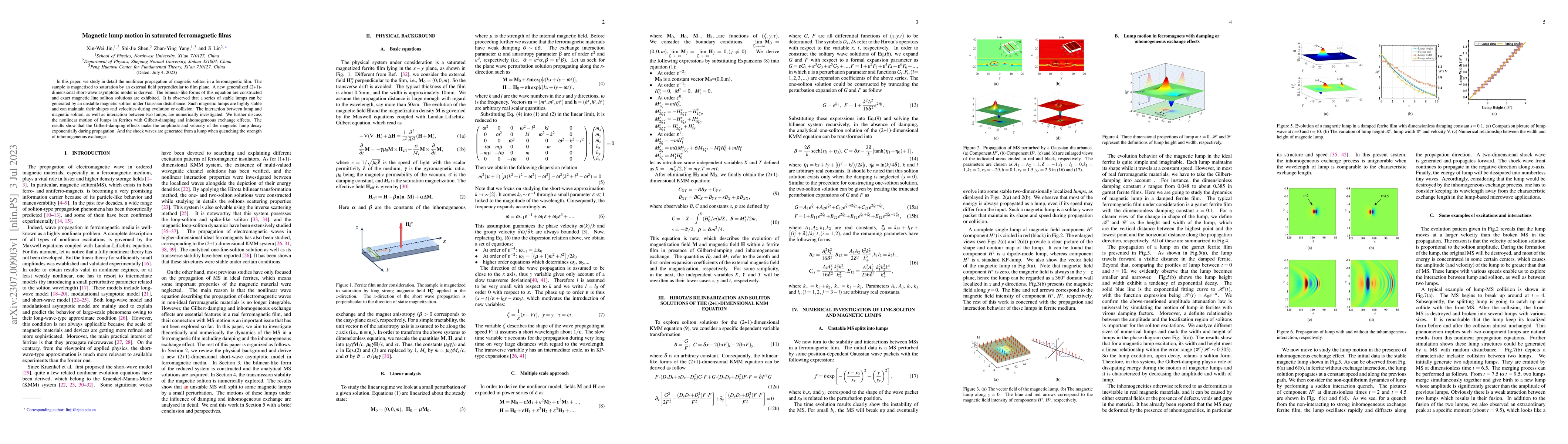 Thumbnail for Magnetic lump motion in saturated ferromagnetic films