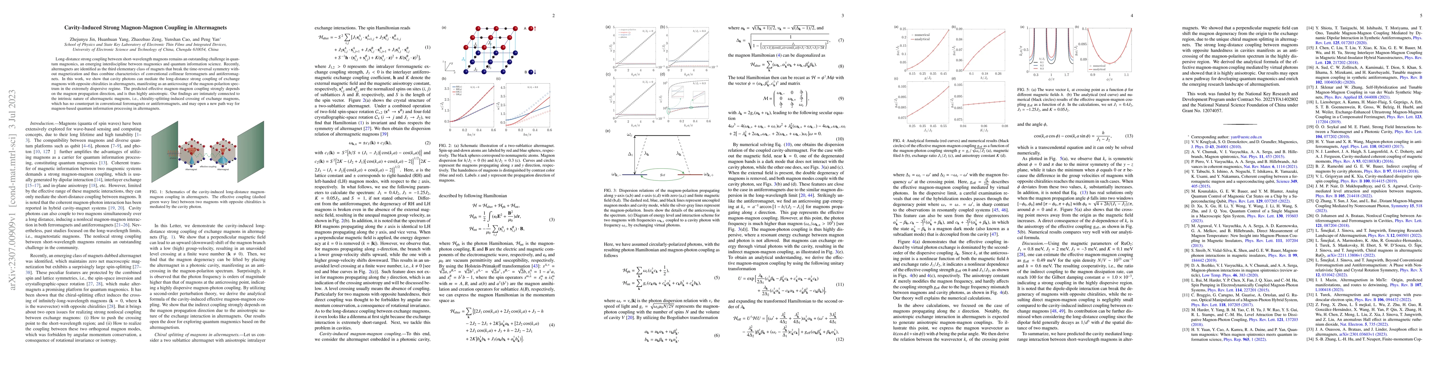 Thumbnail for Cavity-Induced Strong Magnon-Magnon Coupling in Altermagnets
