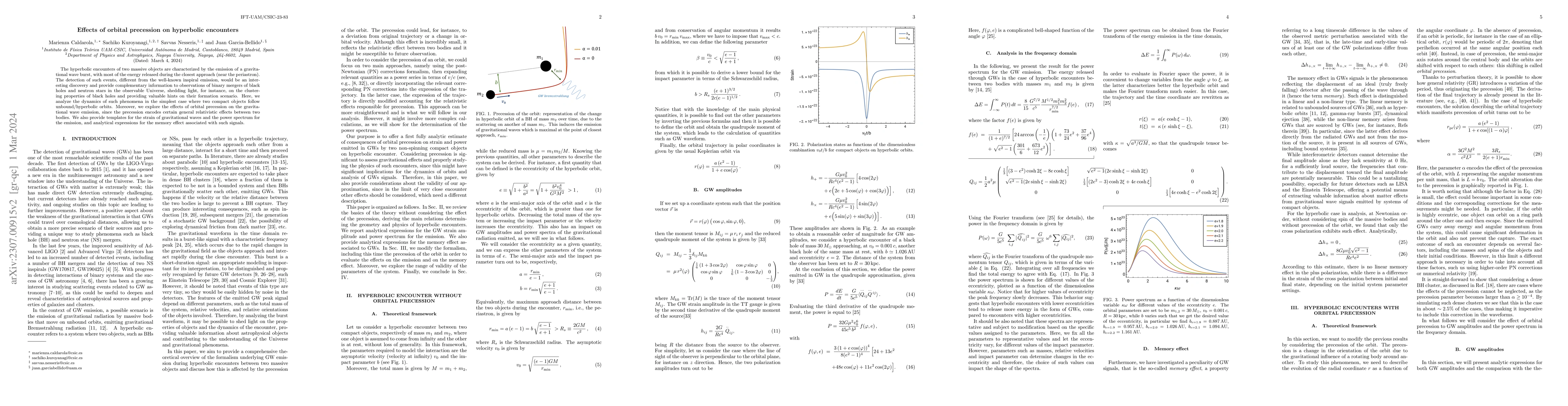 Thumbnail for Effects of orbital precession on hyperbolic encounters