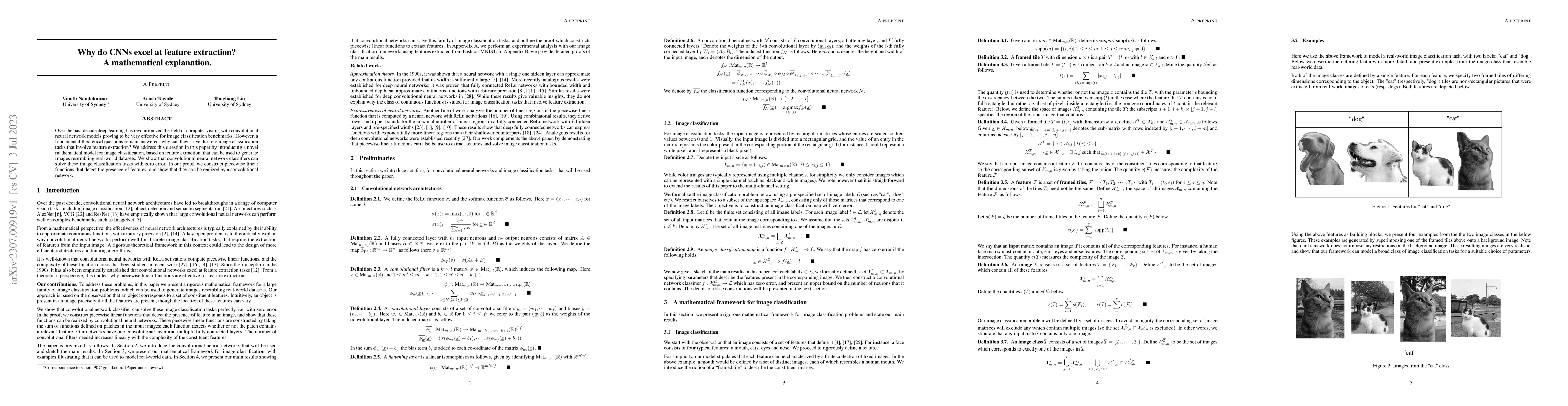 Thumbnail for Why do CNNs excel at feature extraction? A mathematical explanation