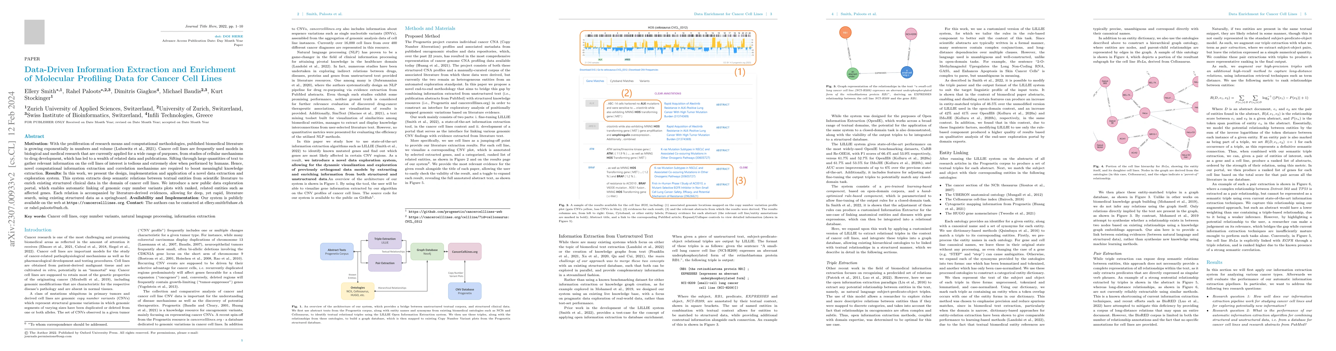 Thumbnail for Data-Driven Information Extraction and Enrichment of Molecular Profiling
  Data for Cancer Cell Lines