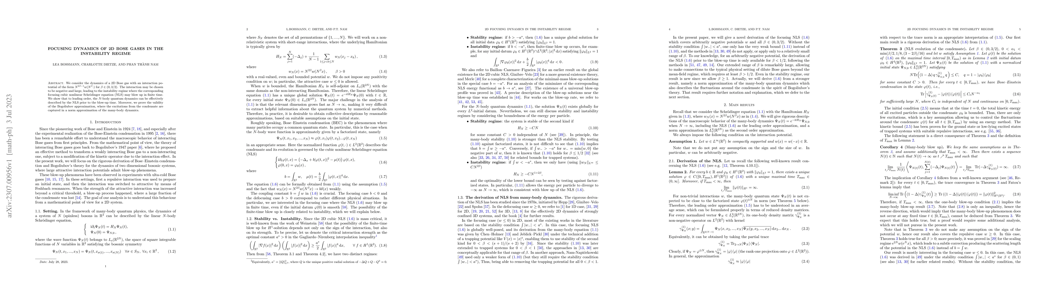 Thumbnail for Focusing dynamics of 2D Bose gases in the instability regime
