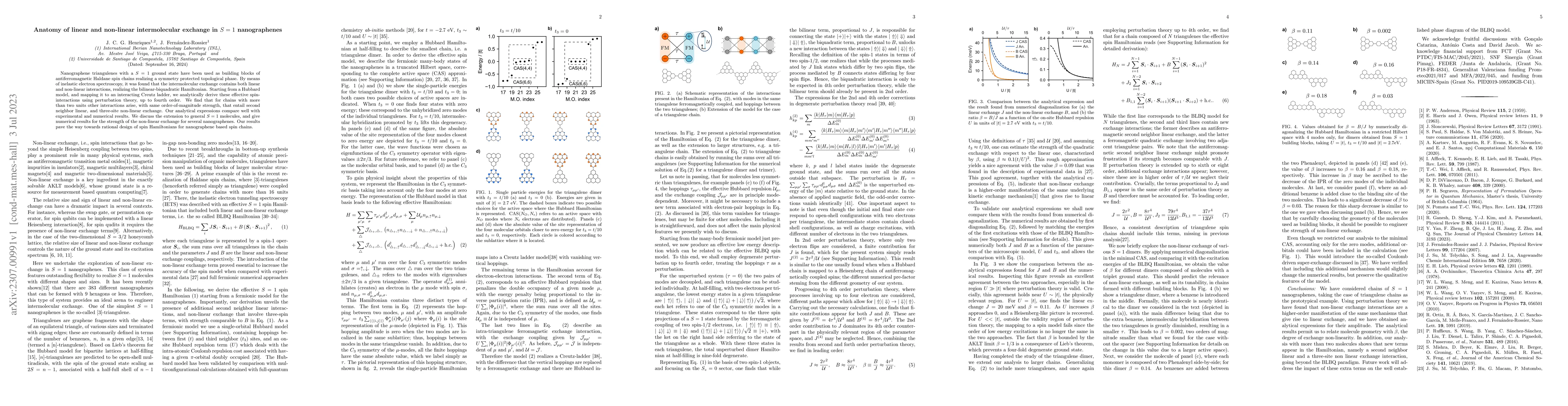Thumbnail for Anatomy of linear and non-linear intermolecular exchange in S = 1
  nanographenes