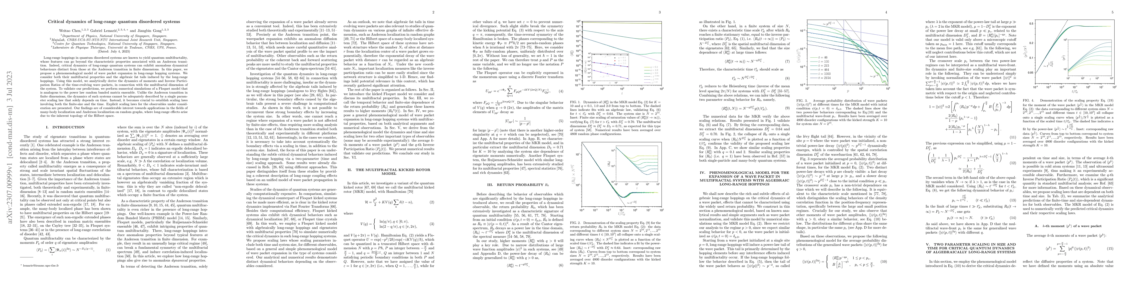 Thumbnail for Critical dynamics of long-range quantum disordered systems