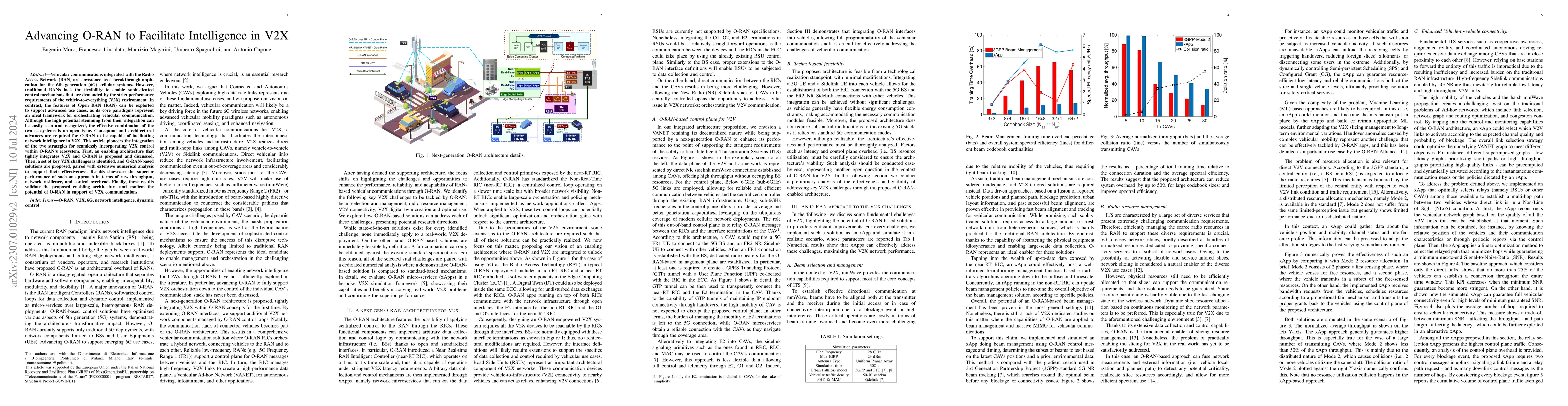 Thumbnail for Advancing O-RAN to Facilitate Intelligence in V2X