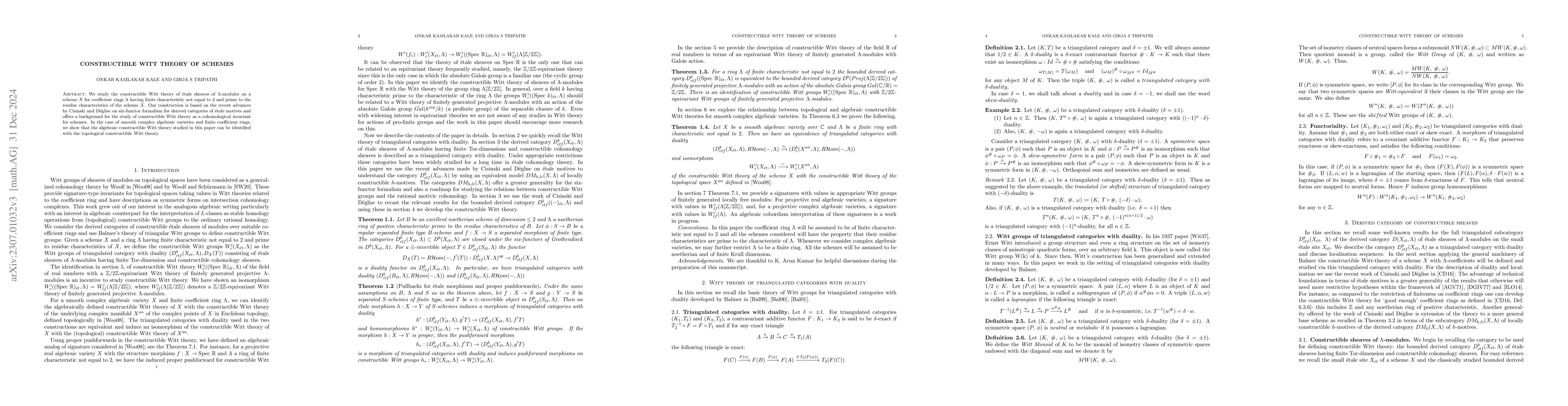 Thumbnail for Constructible Witt theory of schemes