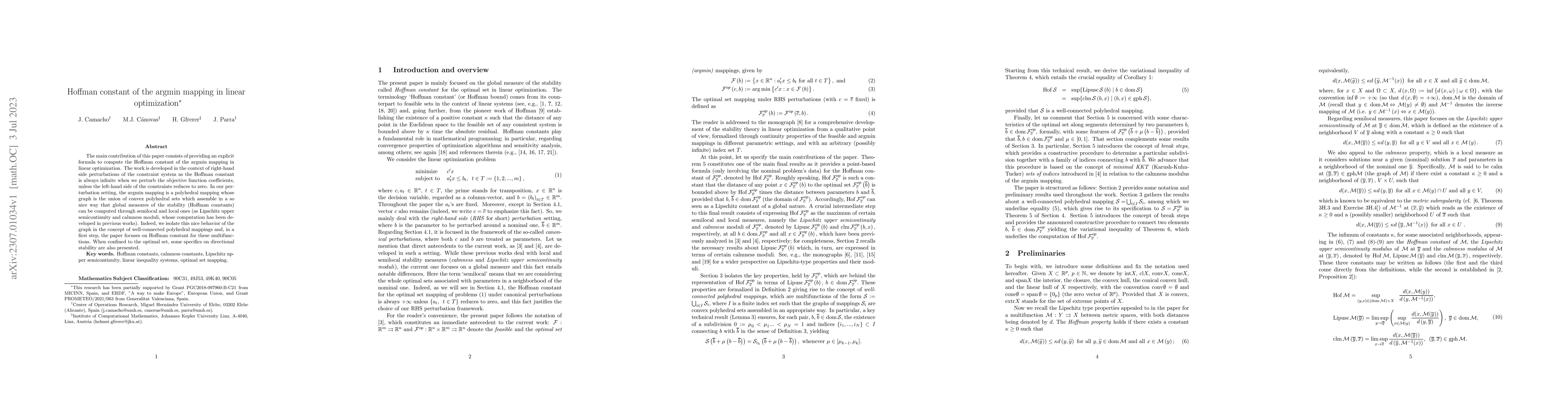 Thumbnail for Hoffman constant of the argmin mapping in linear optimization