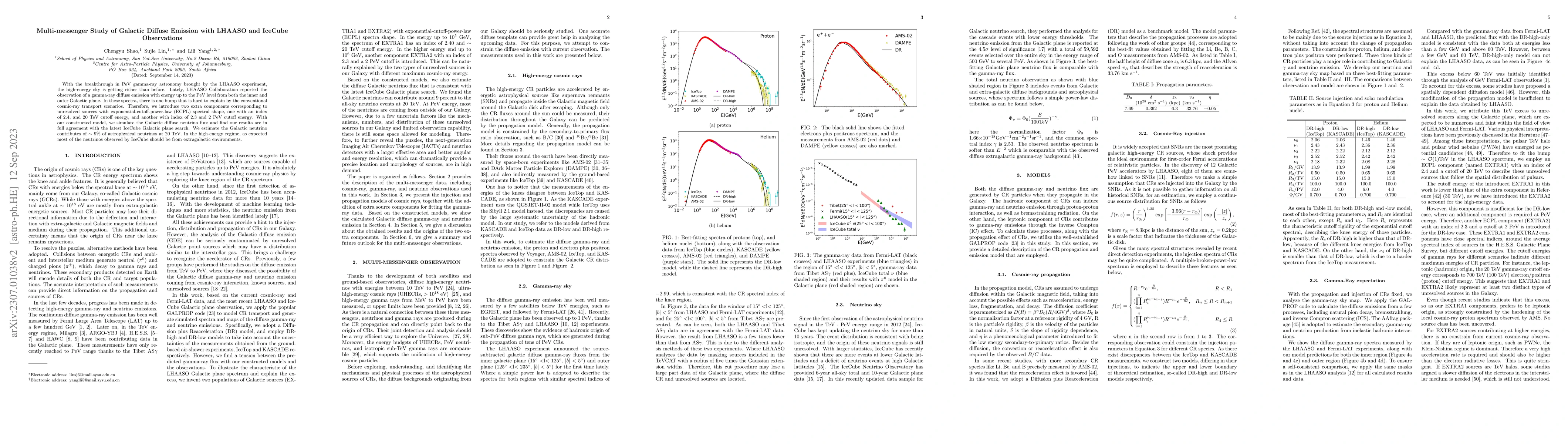 Thumbnail for Multi-messenger Study of Galactic Diffuse Emission with LHAASO and
  IceCube Observations