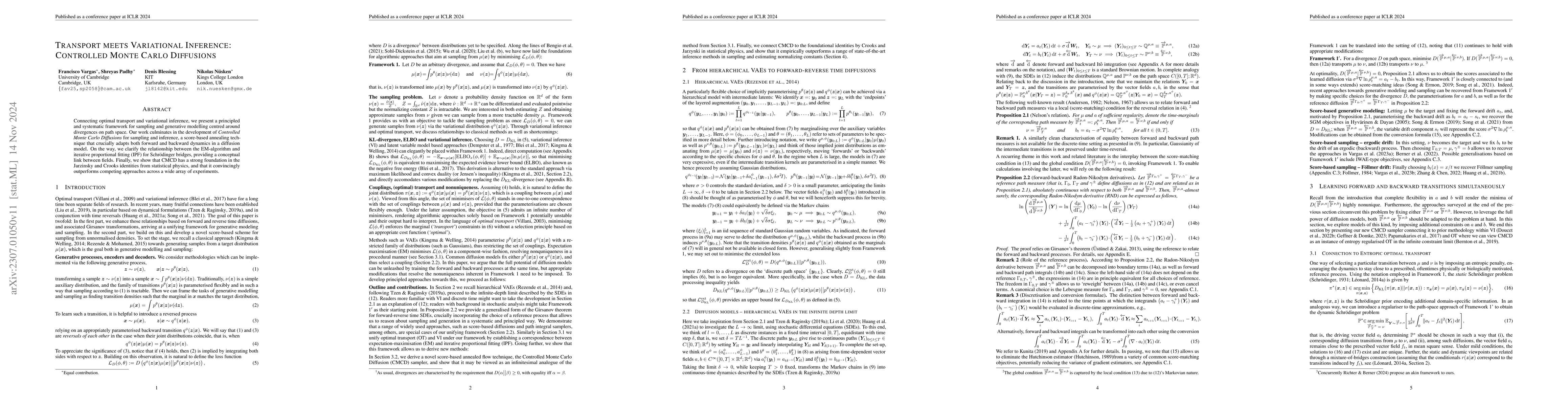 Thumbnail for Transport meets Variational Inference: Controlled Monte Carlo Diffusions