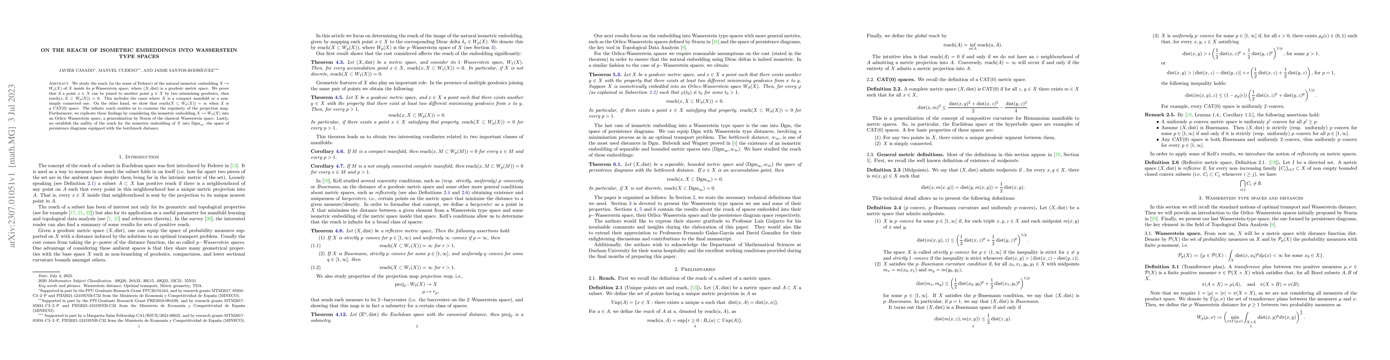 Thumbnail for On the reach of isometric embeddings into Wasserstein type spaces