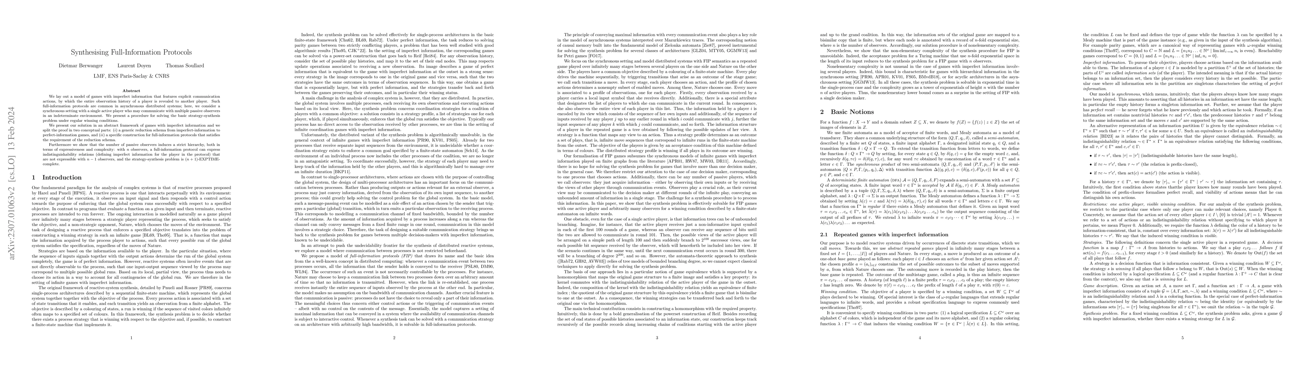 Thumbnail for Synthesising Full-Information Protocols