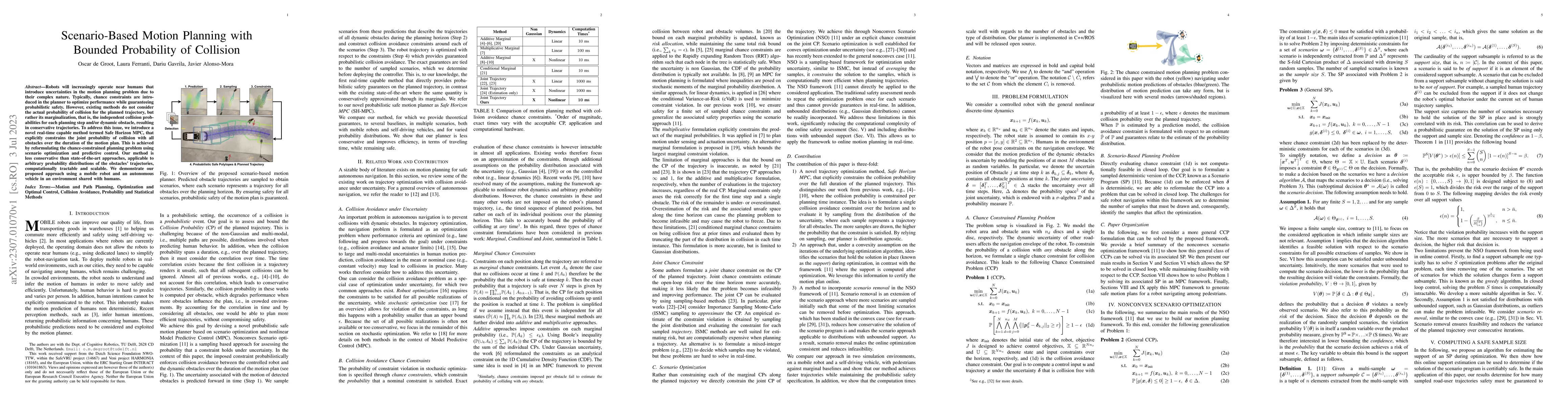 Thumbnail for Scenario-Based Motion Planning with Bounded Probability of Collision