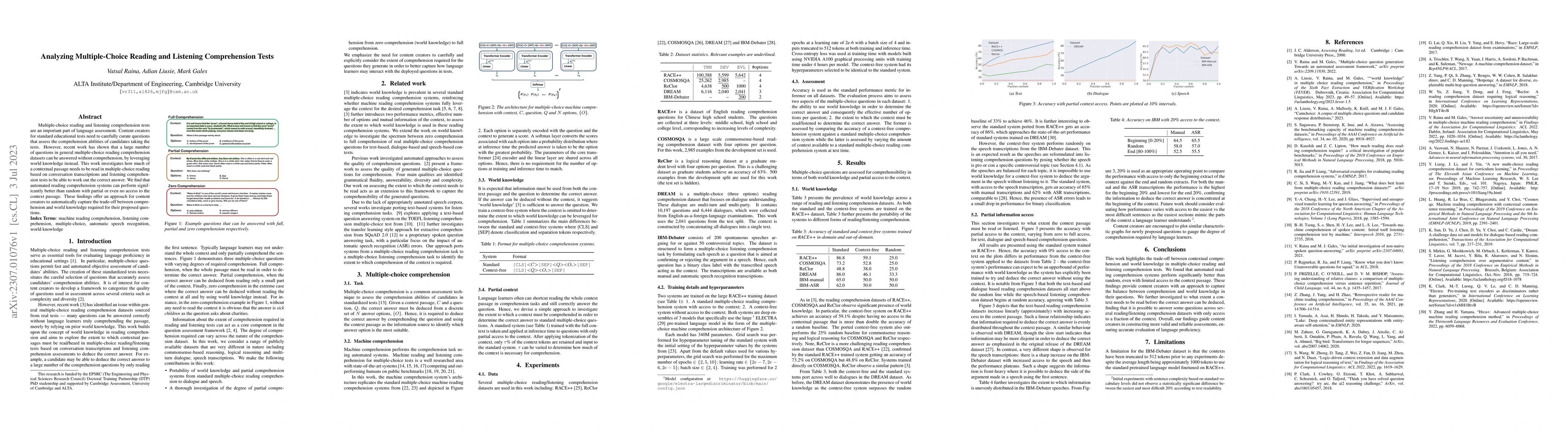 Thumbnail for Analyzing Multiple-Choice Reading and Listening Comprehension Tests