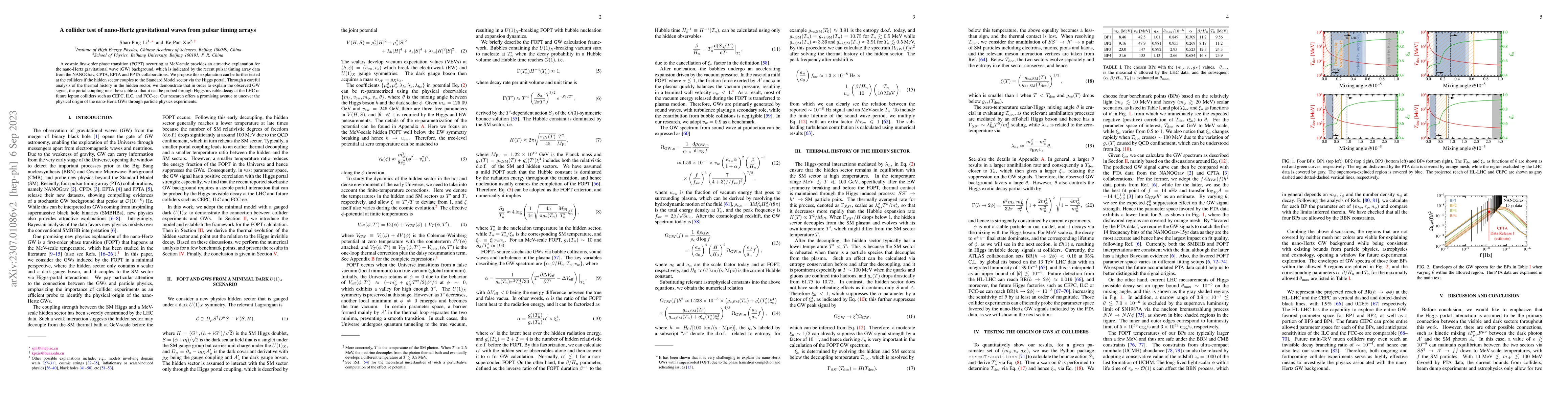 Thumbnail for A collider test of nano-Hertz gravitational waves from pulsar timing
  arrays