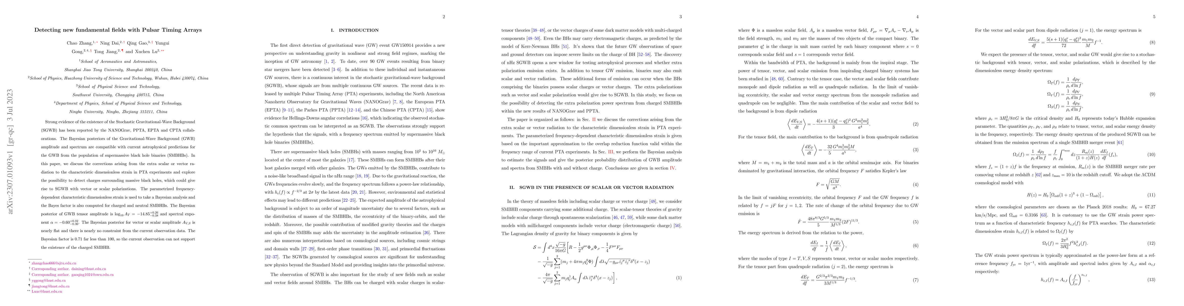 Thumbnail for Detecting new fundamental fields with Pulsar Timing Arrays