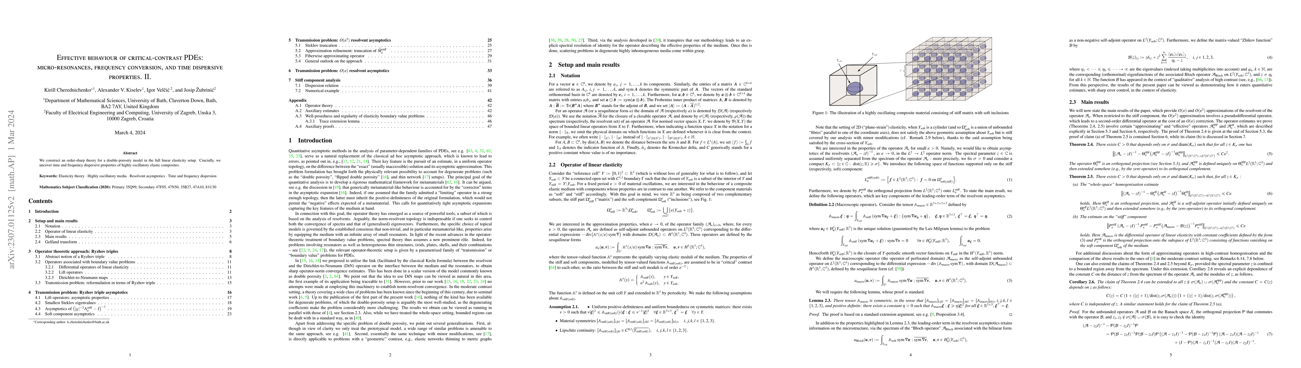 Thumbnail for Effective behaviour of critical-contrast PDEs: micro-resonances,
  frequency conversion, and time dispersive properties. II
