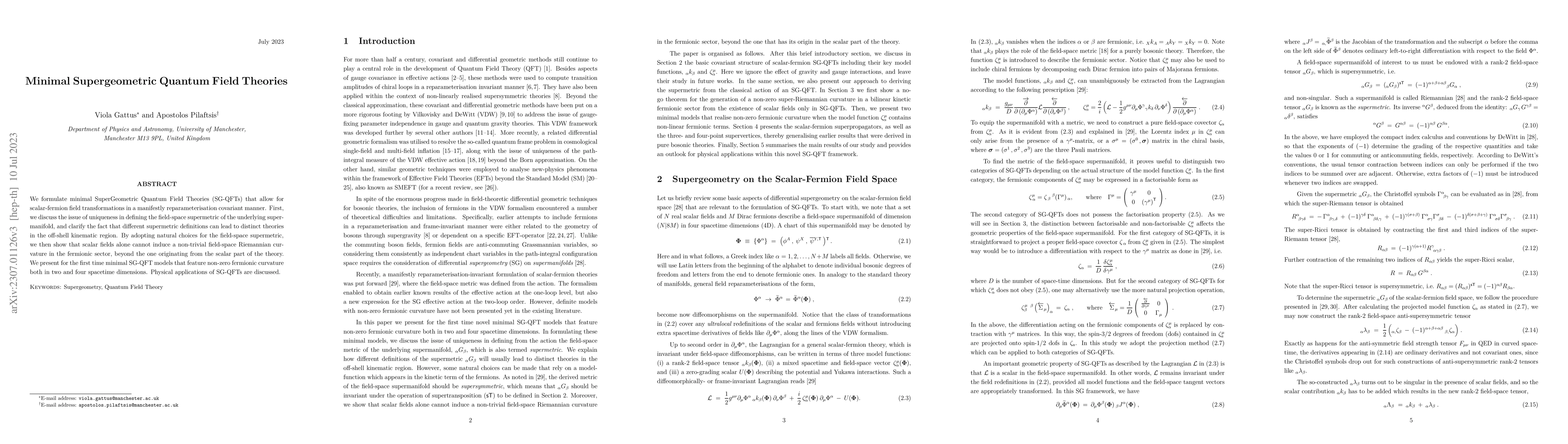 Thumbnail for Minimal Supergeometric Quantum Field Theories
