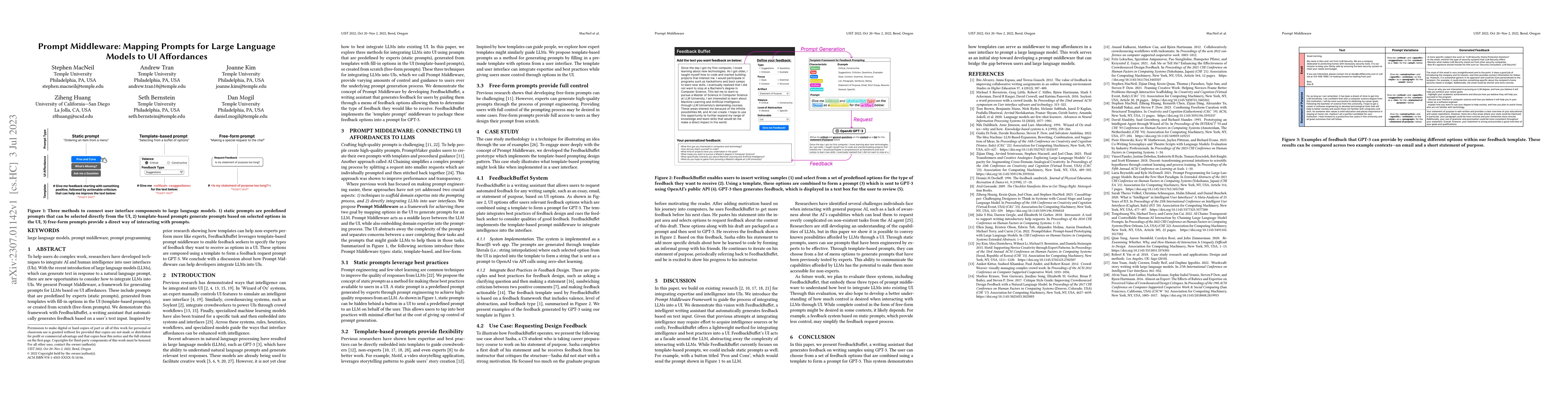 Thumbnail for Prompt Middleware: Mapping Prompts for Large Language Models to UI
  Affordances